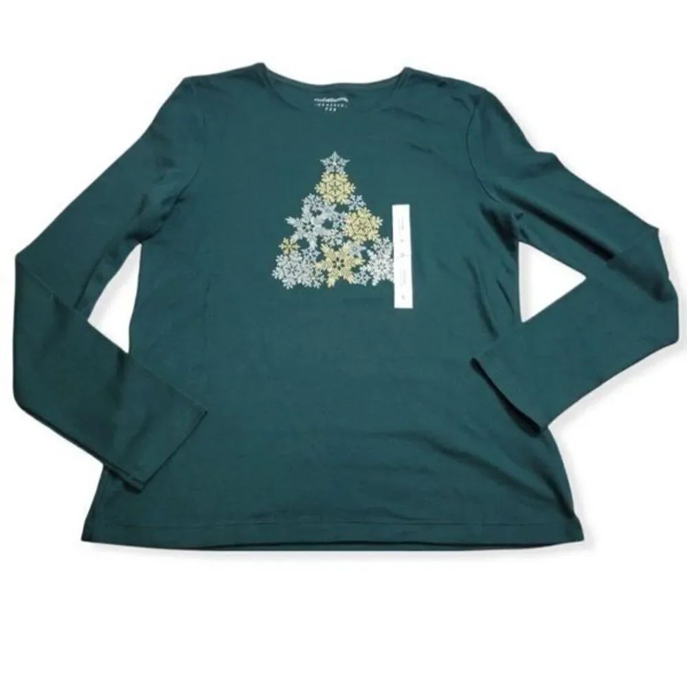 Croft & Barrow Christmas tree shirt S